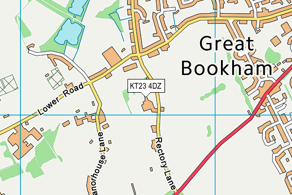 KT23 4DZ map - OS VectorMap District (Ordnance Survey)