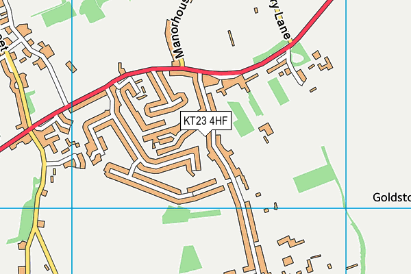 KT23 4HF map - OS VectorMap District (Ordnance Survey)