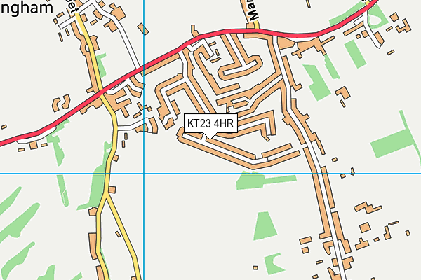 KT23 4HR map - OS VectorMap District (Ordnance Survey)