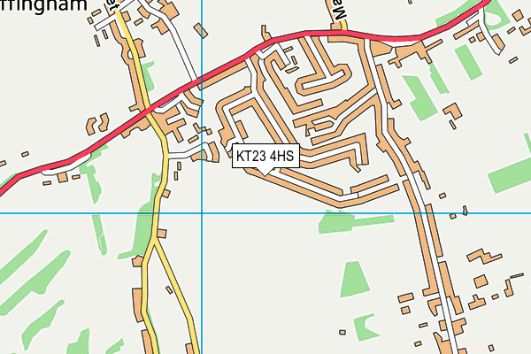 KT23 4HS map - OS VectorMap District (Ordnance Survey)