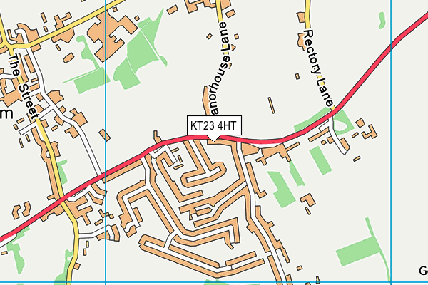 KT23 4HT map - OS VectorMap District (Ordnance Survey)