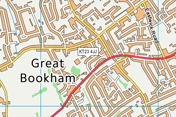 Great Bookham School map (KT23 4JJ) - OS VectorMap District (Ordnance Survey)