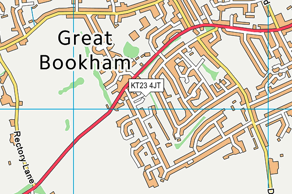 KT23 4JT map - OS VectorMap District (Ordnance Survey)
