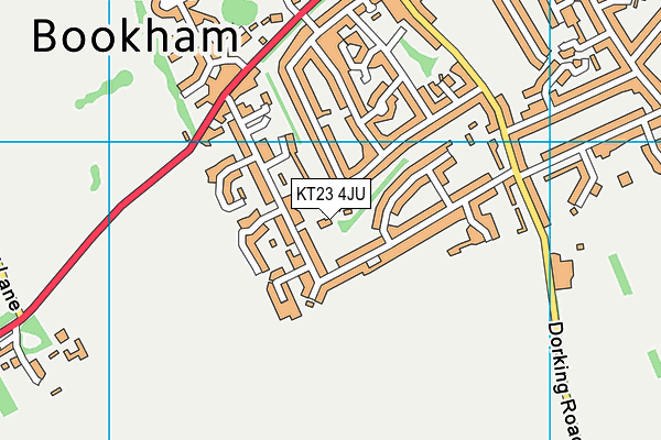 KT23 4JU map - OS VectorMap District (Ordnance Survey)