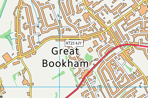 KT23 4JY map - OS VectorMap District (Ordnance Survey)