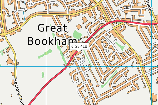 KT23 4LB map - OS VectorMap District (Ordnance Survey)