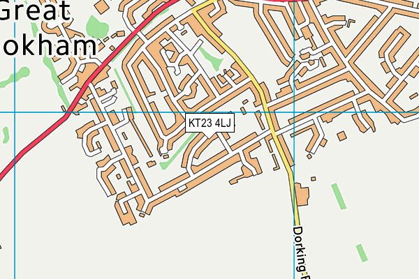 KT23 4LJ map - OS VectorMap District (Ordnance Survey)