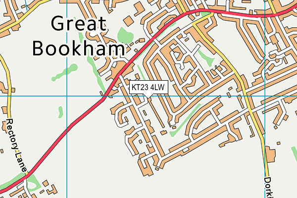 KT23 4LW map - OS VectorMap District (Ordnance Survey)
