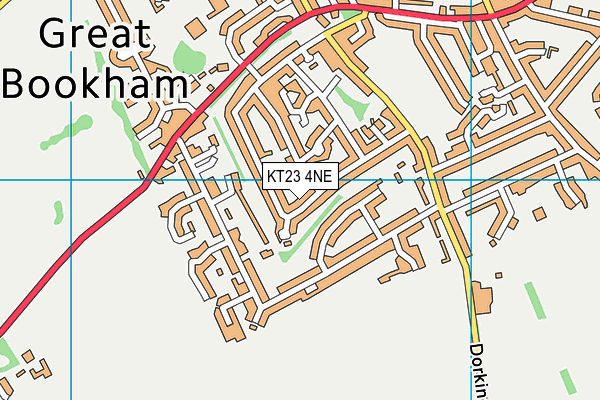 KT23 4NE map - OS VectorMap District (Ordnance Survey)