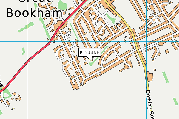KT23 4NF map - OS VectorMap District (Ordnance Survey)