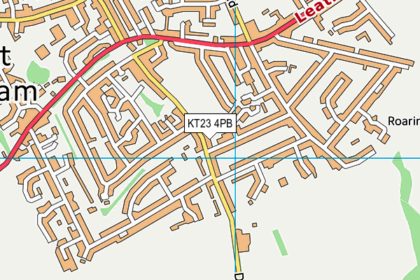 KT23 4PB map - OS VectorMap District (Ordnance Survey)