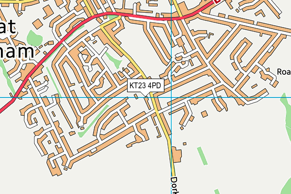 KT23 4PD map - OS VectorMap District (Ordnance Survey)