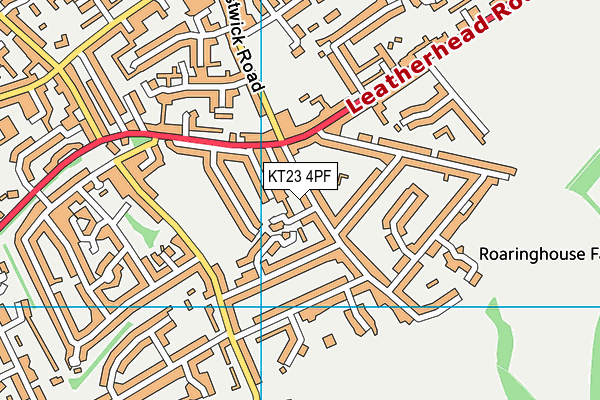 KT23 4PF map - OS VectorMap District (Ordnance Survey)