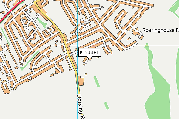KT23 4PT map - OS VectorMap District (Ordnance Survey)