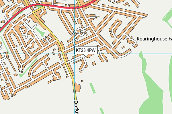 KT23 4PW map - OS VectorMap District (Ordnance Survey)