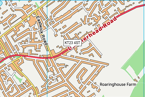 KT23 4ST map - OS VectorMap District (Ordnance Survey)