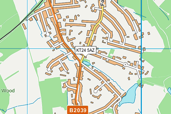 KT24 5AZ map - OS VectorMap District (Ordnance Survey)