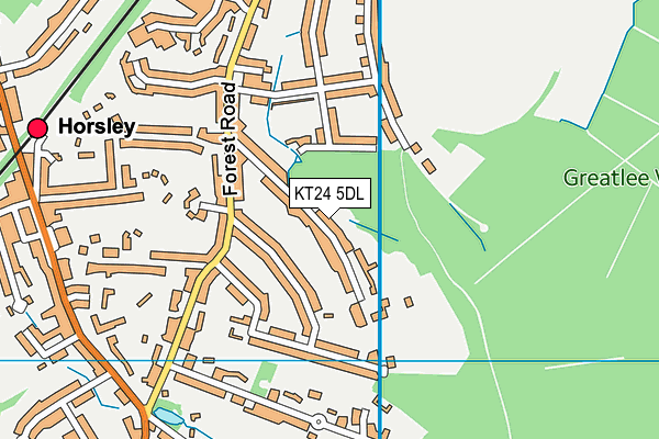 KT24 5DL map - OS VectorMap District (Ordnance Survey)