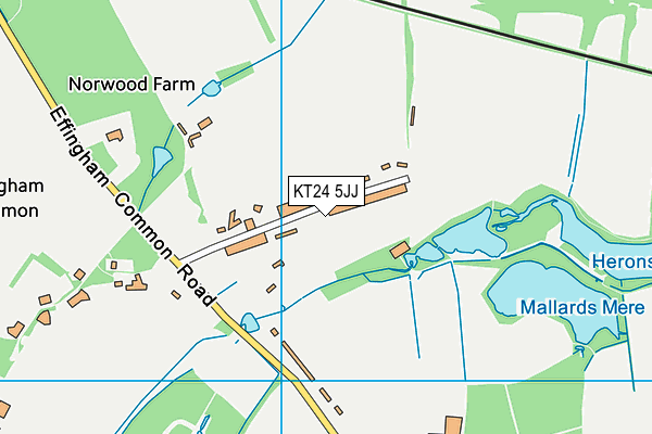 KT24 5JJ map - OS VectorMap District (Ordnance Survey)