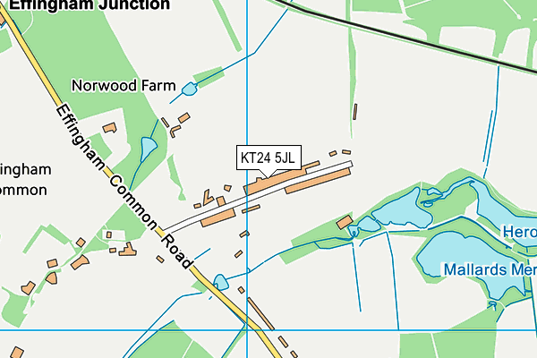 KT24 5JL map - OS VectorMap District (Ordnance Survey)