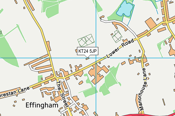 St Lawrence Primary School map (KT24 5JP) - OS VectorMap District (Ordnance Survey)
