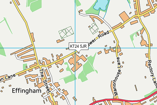 KT24 5JR map - OS VectorMap District (Ordnance Survey)