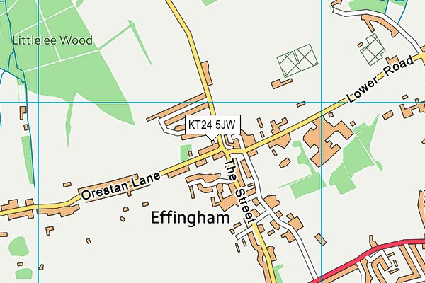 KT24 5JW map - OS VectorMap District (Ordnance Survey)