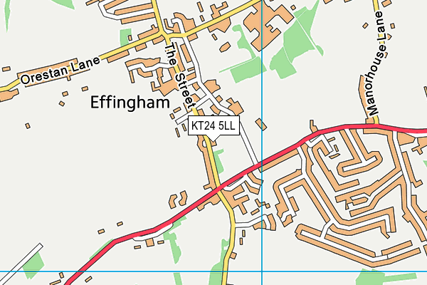 KT24 5LL map - OS VectorMap District (Ordnance Survey)