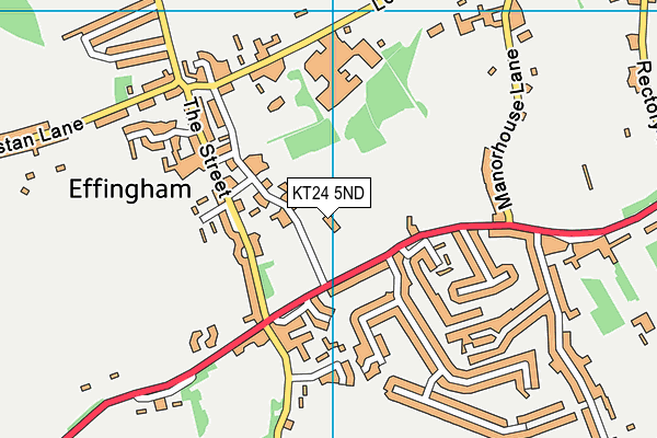 King George V Hall And Playing Fields map (KT24 5ND) - OS VectorMap District (Ordnance Survey)