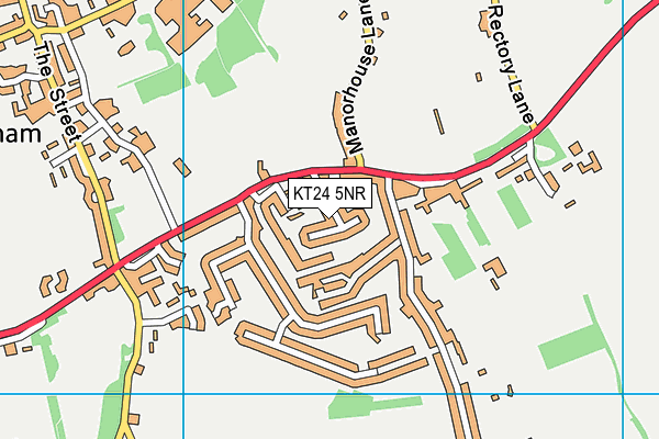 KT24 5NR map - OS VectorMap District (Ordnance Survey)