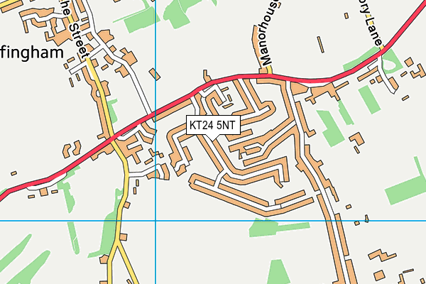 KT24 5NT map - OS VectorMap District (Ordnance Survey)
