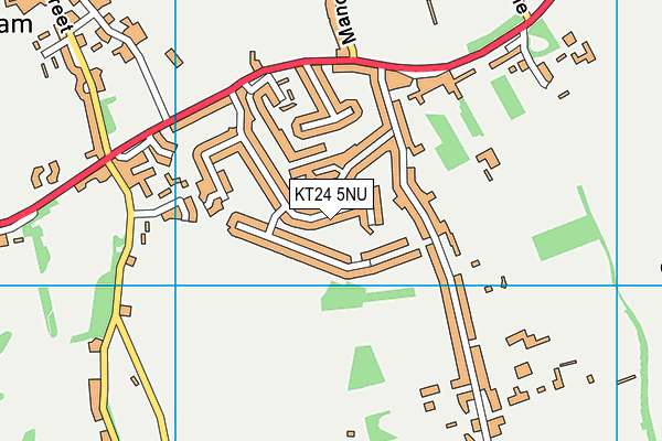KT24 5NU map - OS VectorMap District (Ordnance Survey)