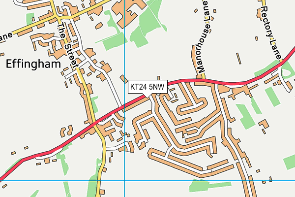 KT24 5NW map - OS VectorMap District (Ordnance Survey)