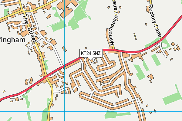 KT24 5NZ map - OS VectorMap District (Ordnance Survey)