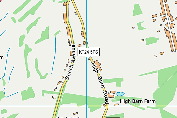 KT24 5PS map - OS VectorMap District (Ordnance Survey)
