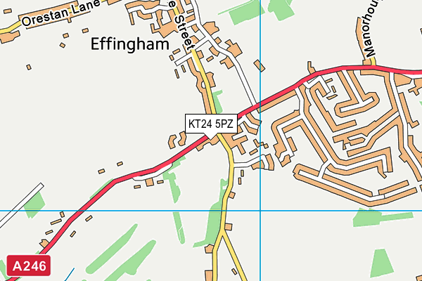 Effingham Golf Club map (KT24 5PZ) - OS VectorMap District (Ordnance Survey)