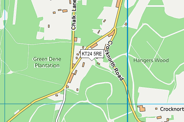 KT24 5RE map - OS VectorMap District (Ordnance Survey)