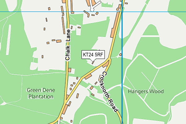 KT24 5RF map - OS VectorMap District (Ordnance Survey)
