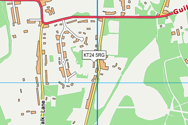 KT24 5RG map - OS VectorMap District (Ordnance Survey)