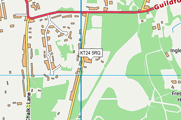 KT24 5RQ map - OS VectorMap District (Ordnance Survey)