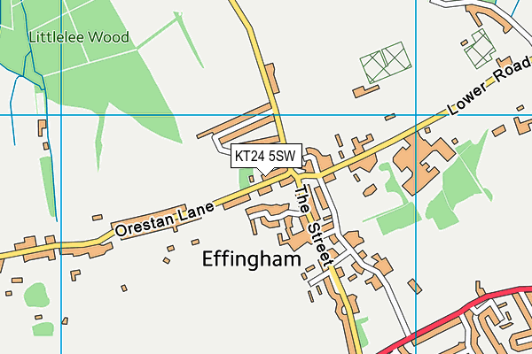 KT24 5SW map - OS VectorMap District (Ordnance Survey)