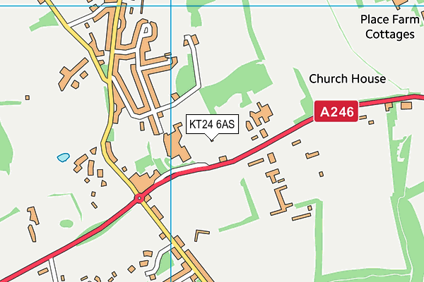 KT24 6AS map - OS VectorMap District (Ordnance Survey)