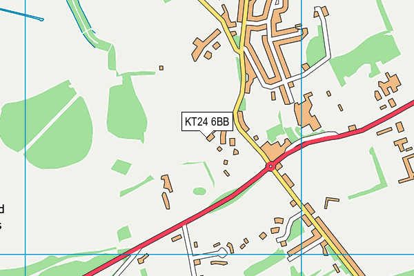 KT24 6BB map - OS VectorMap District (Ordnance Survey)