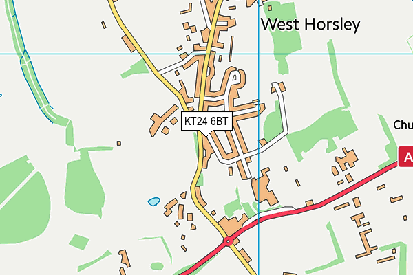KT24 6BT map - OS VectorMap District (Ordnance Survey)