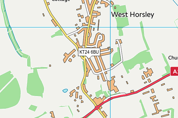 KT24 6BU map - OS VectorMap District (Ordnance Survey)