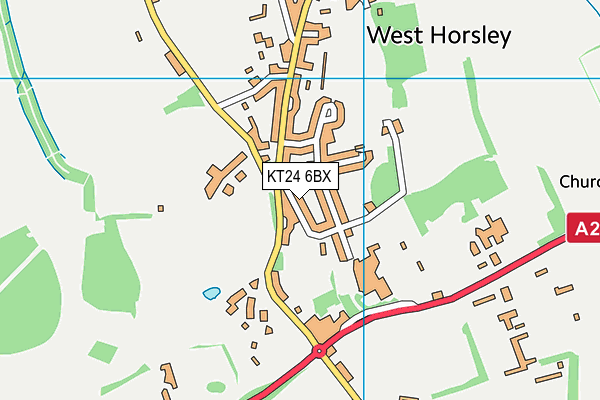 KT24 6BX map - OS VectorMap District (Ordnance Survey)