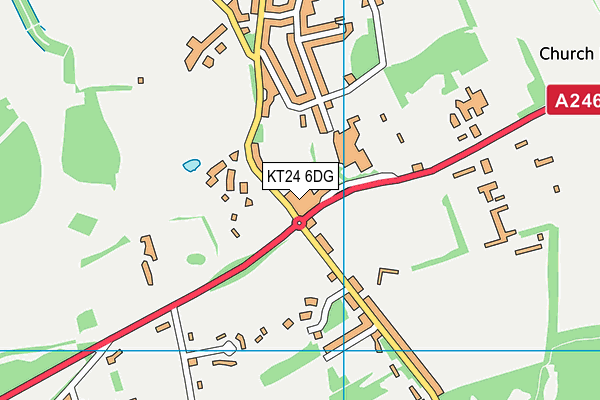KT24 6DG map - OS VectorMap District (Ordnance Survey)