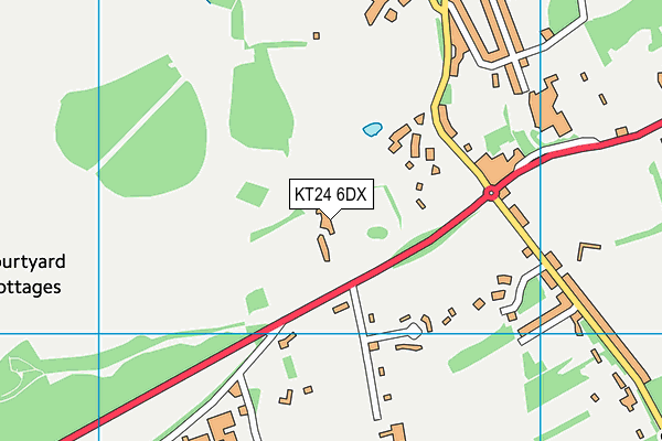 KT24 6DX map - OS VectorMap District (Ordnance Survey)