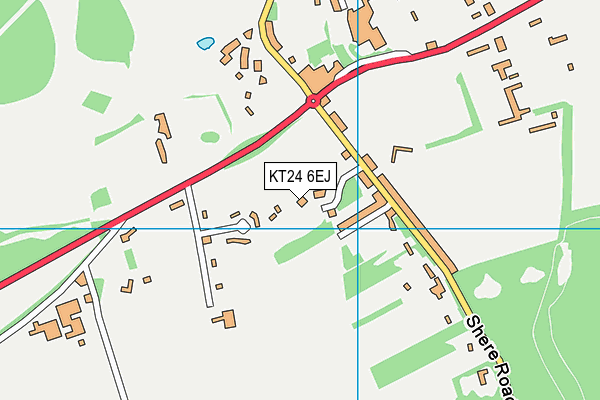 KT24 6EJ map - OS VectorMap District (Ordnance Survey)