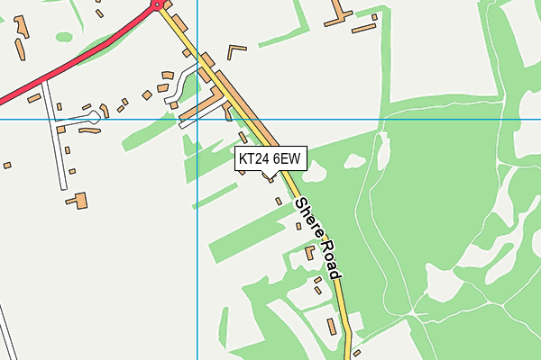 KT24 6EW map - OS VectorMap District (Ordnance Survey)
